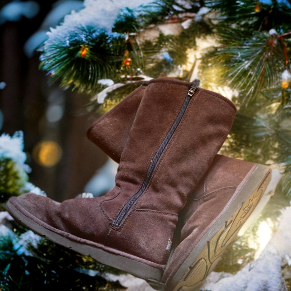 Brown uggs- zip up/sherpa lining